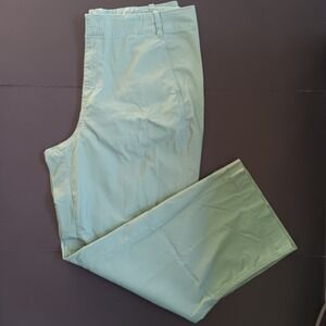 A New Day Straight Leg Pants Women 17 Green Excellent Stretch Cotton NWOT